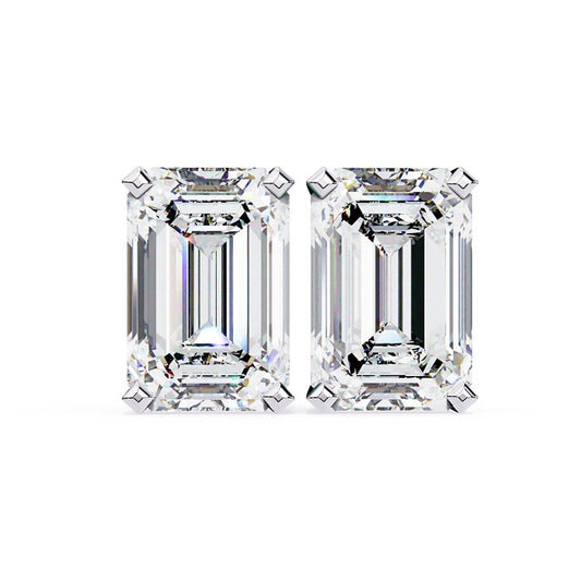 14k Emerald Cut Diamond Studs VS+ Colorless (EF)