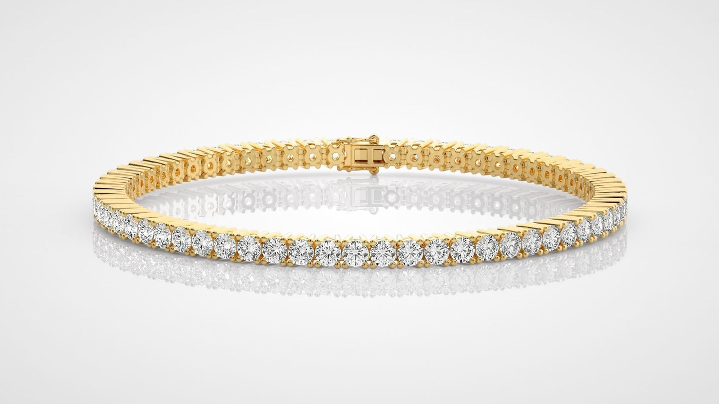 5 ctw Tennis Bracelet VVS/VS Lab Grown Diamonds Round - 7 Inches, 14K Gold