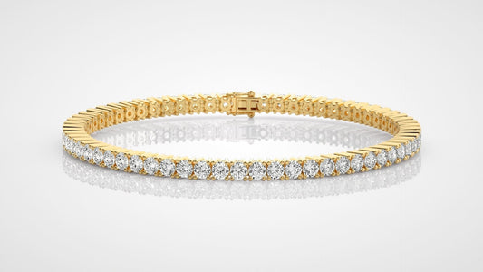 3 ctw Tennis Bracelet VVS/VS Lab Grown Diamonds Round - 7 Inches, 14K Gold