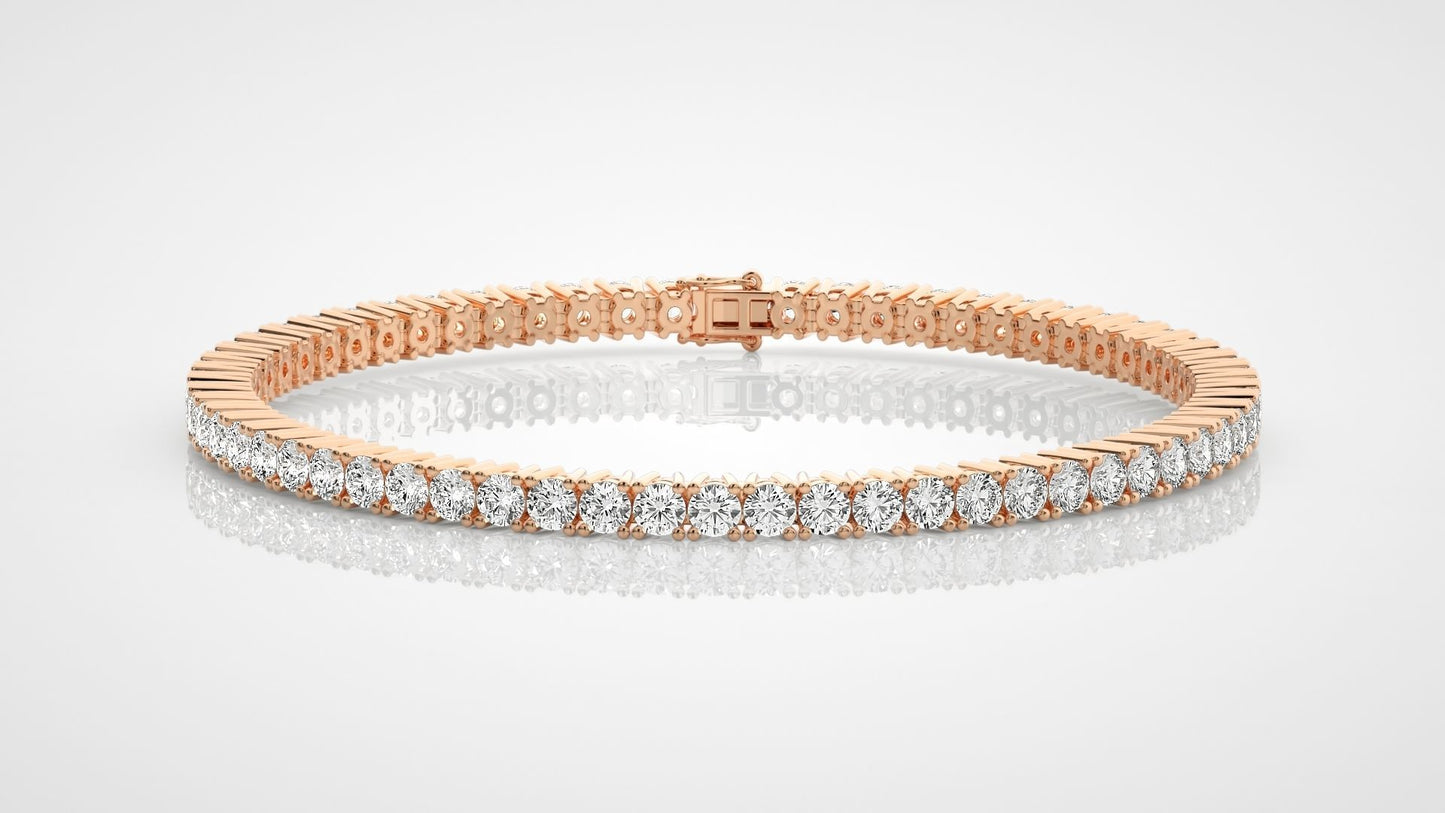 5 ctw Tennis Bracelet VVS/VS Lab Grown Diamonds Round - 7 Inches, 14K Gold