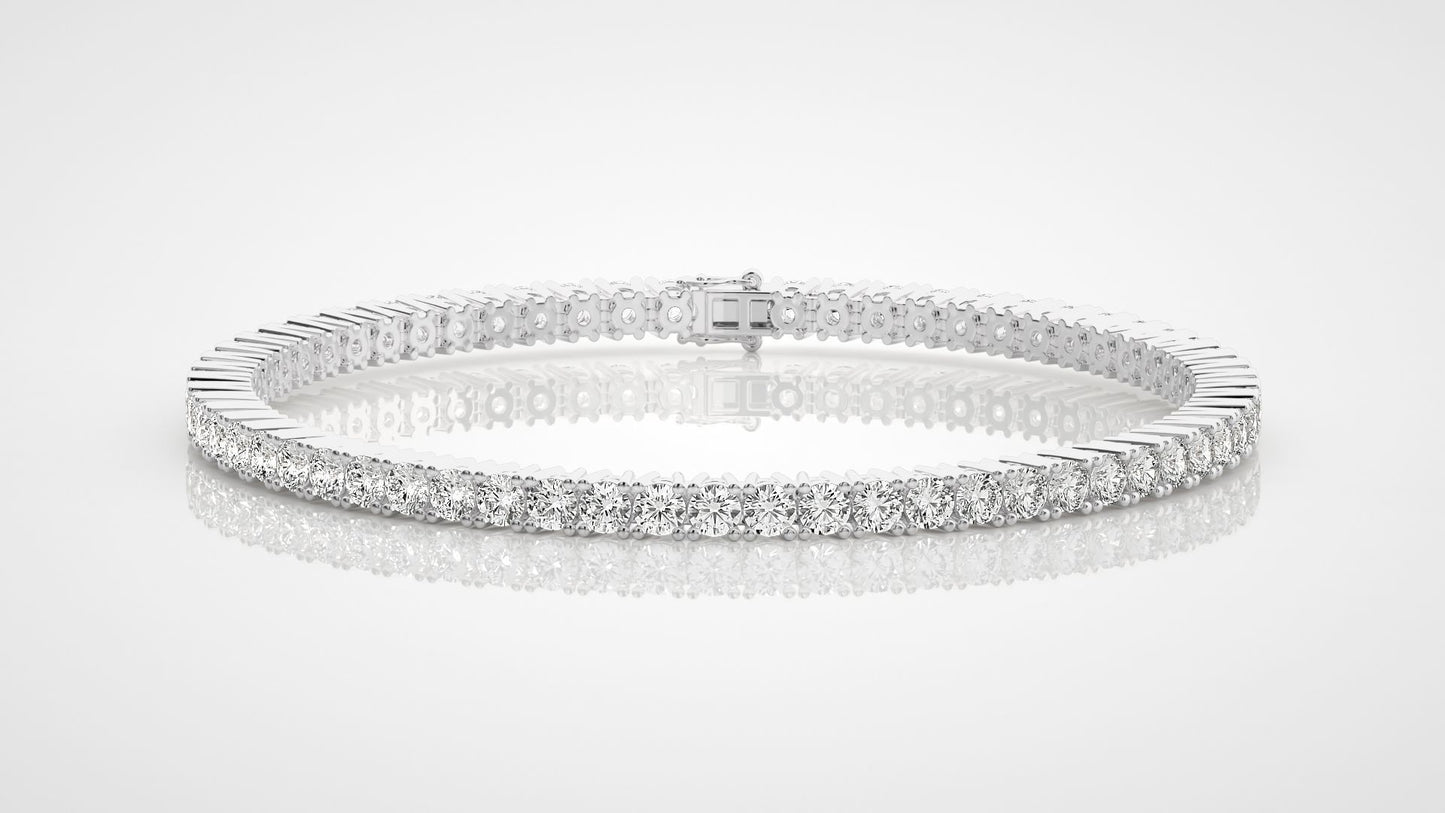 3 ctw Tennis Bracelet VVS/VS Lab Grown Diamonds Round - 7 Inches, 14K Gold