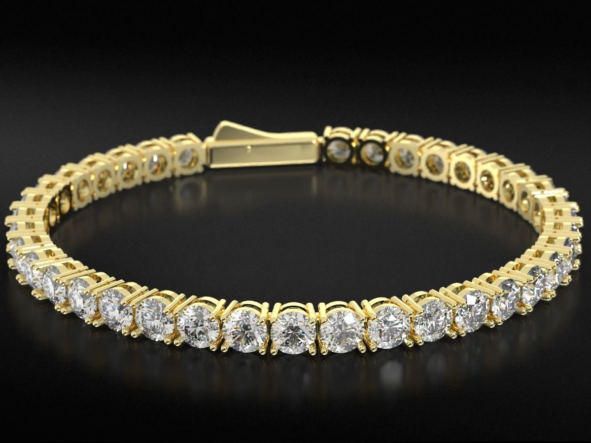 17 ctw Tennis Bracelet VVS/VS Lab Grown Diamonds Round - 7 Inches, 14K Gold