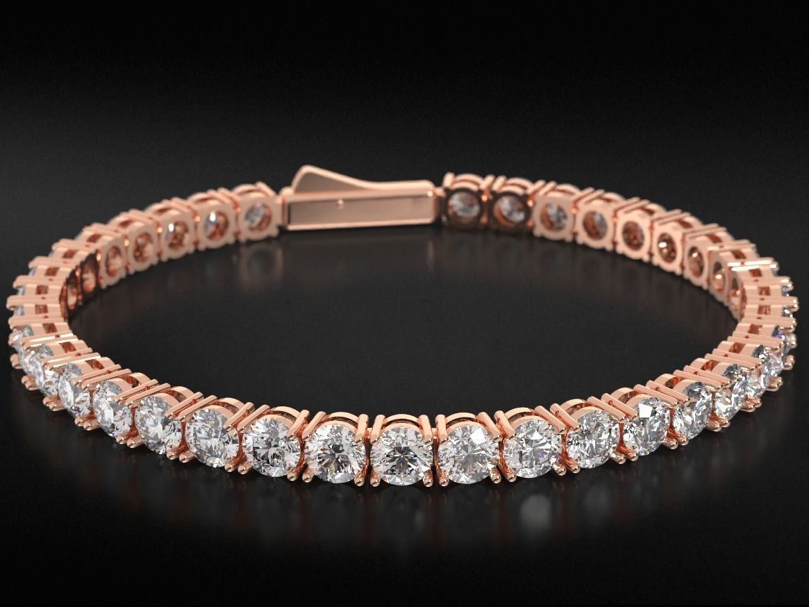 17 ctw Tennis Bracelet VVS/VS Lab Grown Diamonds Round - 7 Inches, 14K Gold